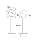 Soporte fijo 652-INOX para poste redondo y pasamanos a 135º