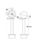 Soporte fijo 653-INOX para poste redondo y pasamanos a 90º