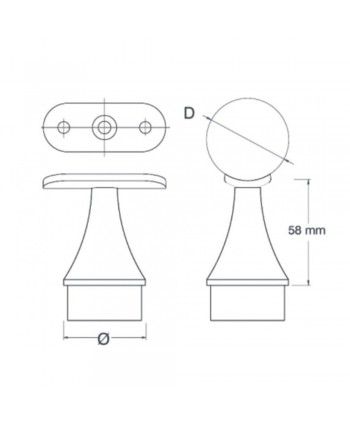 Soporte fijo para pasamanos barandillas de acero 670-INOX
