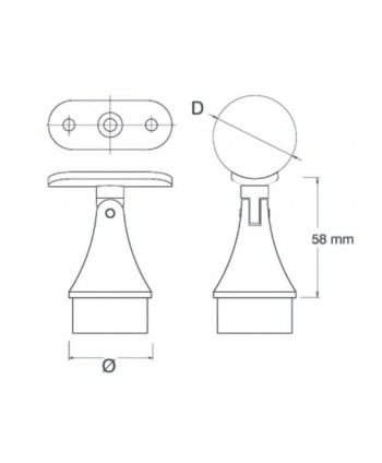 Soporte regulable para pasamanos barandillas de acero 671-INOX