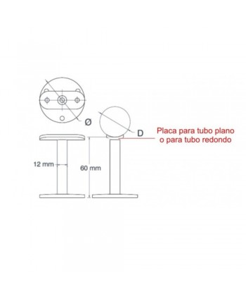 Soporte de sobremuro para pasamanos inox satinado 710-INOX