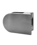 Pinza grande vidrio inox o zamak satinada redonda 873-INOX