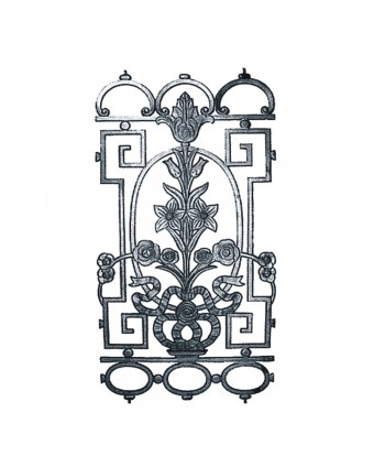 73-BAL Barrote panel de hierro fundido con flores