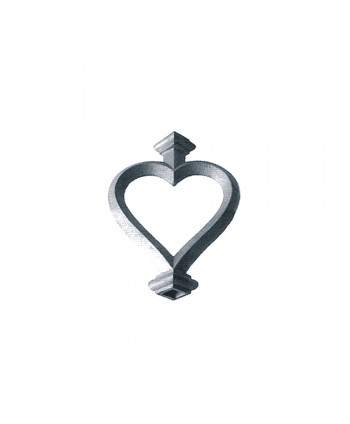 133-AC Adorno corazón de fundición para barrotes al canto