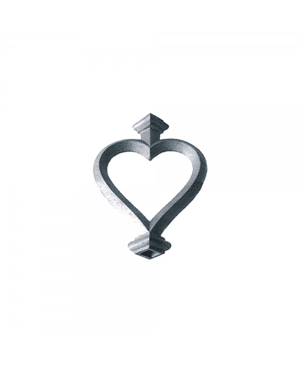 133-AC Adorno corazón de fundición para barrotes al canto