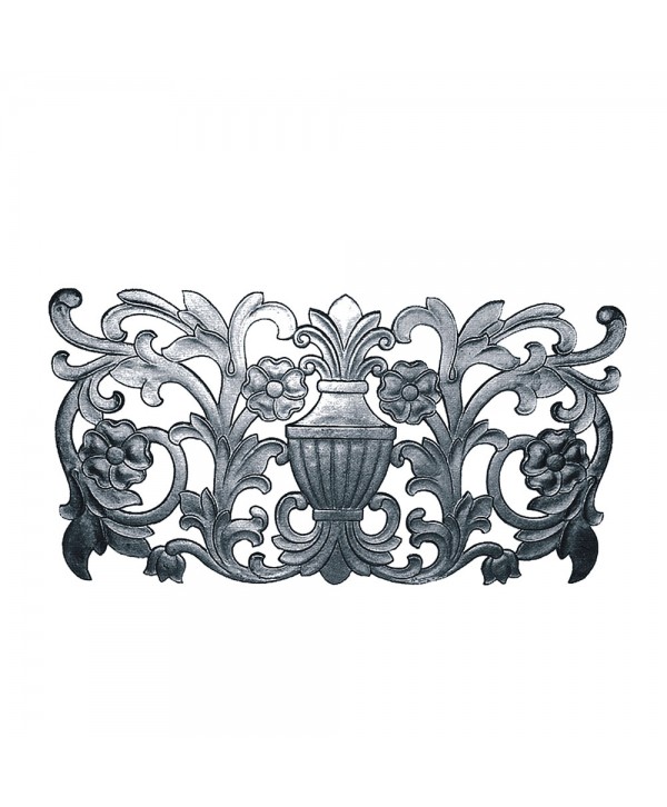 139-AC Adorno grande con flores y rosetas de fundición