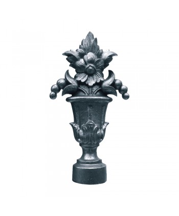 46-RE Remate fundición con flores y jarrón