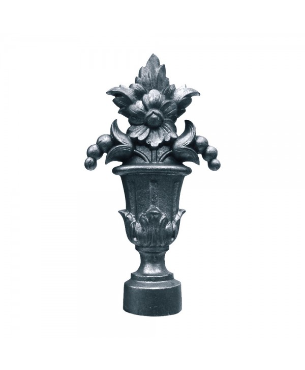 46-RE Remate fundición con flores y jarrón