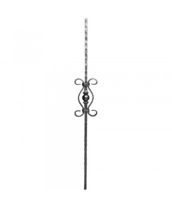 7-BF Balaustre forjado con bola y rizos