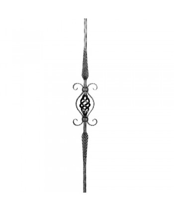 33-BF Barrote espiga cobra con rizos de forja