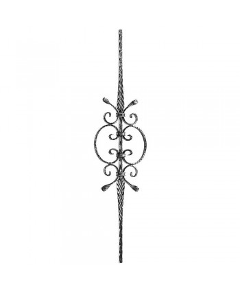 34-BF Barrote con rizos y cuadrado forjado