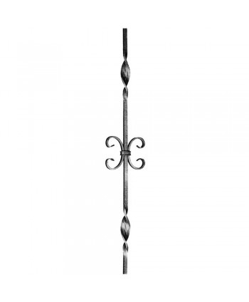 39-BF Barrote con prensado retorcido y rizos forjados