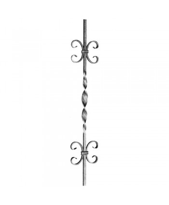 40-BF Barrote de forja con retorcidos y rizos