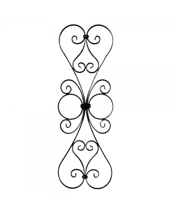 41-BF Barrote con rizos y aros de hierro forjado