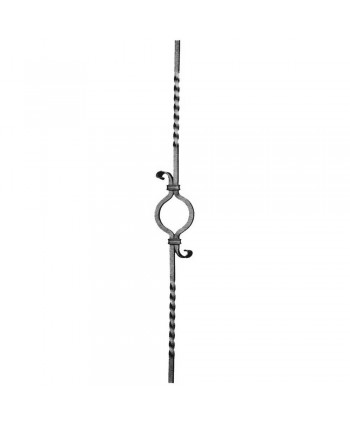 54-BF Barrote con rizos y retorcidos de forja