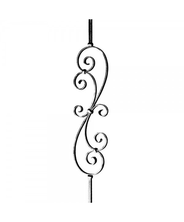 56-BF Barrote de forja con rizo en forma de S