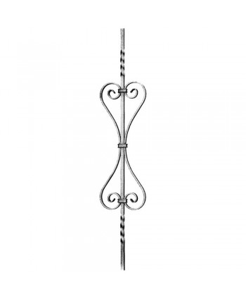 57-BF Balaustre sencillo con rizos forjados