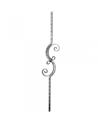 59-BF Balaustre machacado de forja con rizos