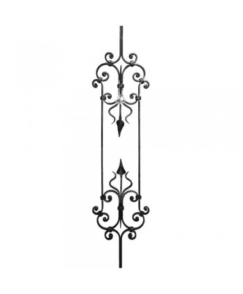 84-BF Barrote forjado a mano con rizos y hojas