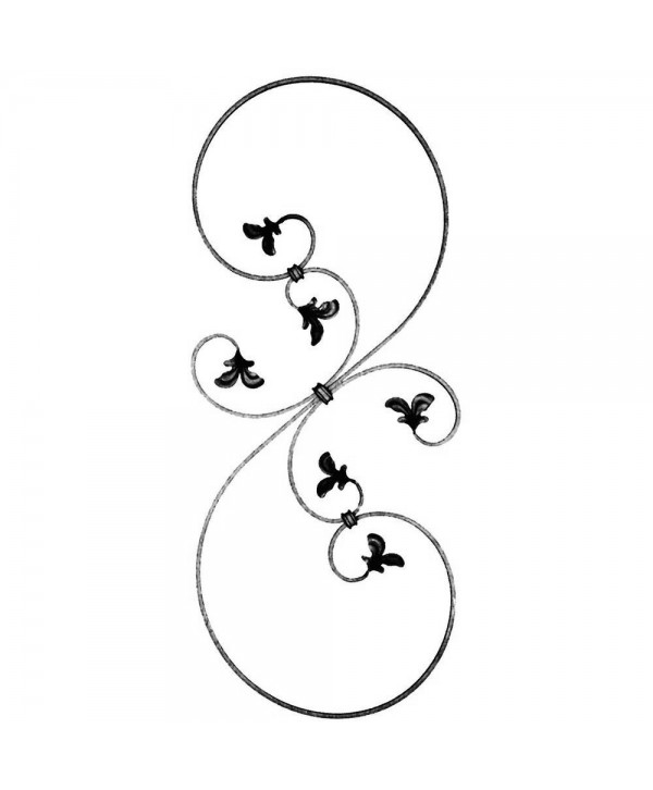 89-BF Balaustre de S en forja de pletina y con hojas