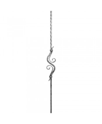102-BF Balaustre machacado con rizos de forja