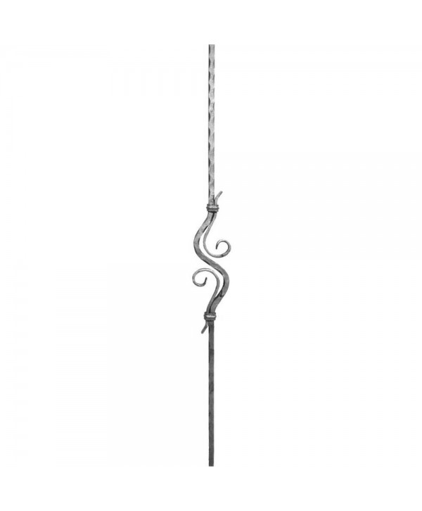 102-BF Balaustre machacado con rizos de forja