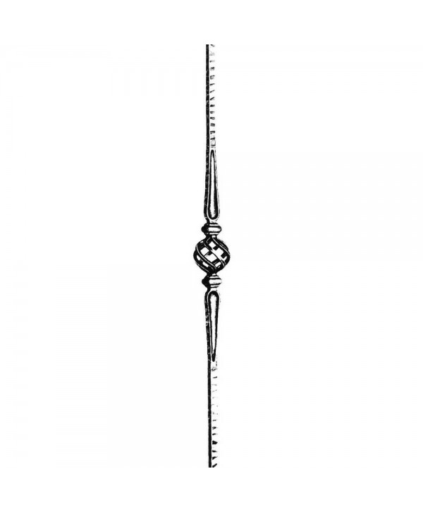 122-BF Barrote con piña central y cuadrado forjado