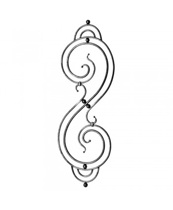 162-BF Balaustre de estilo moderno en forja