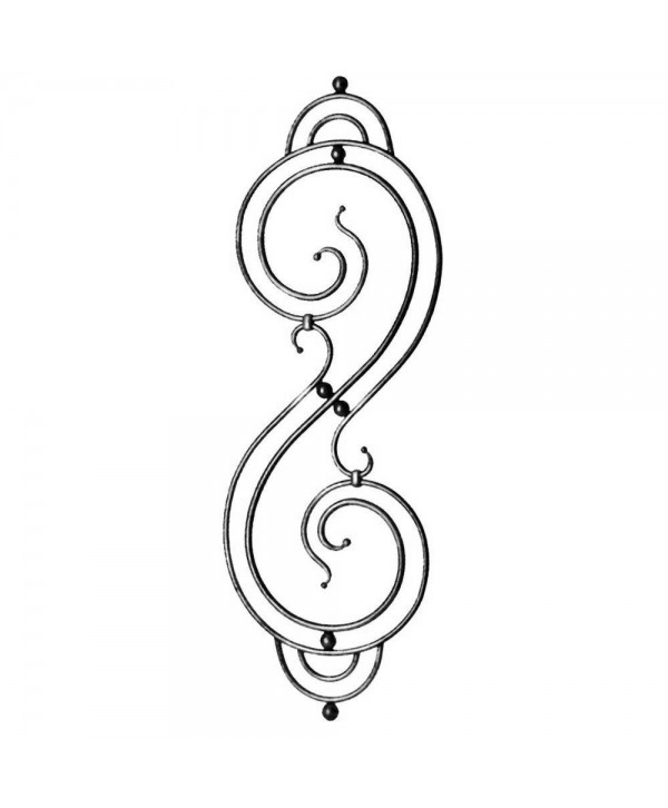 162-BF Balaustre de estilo moderno en forja