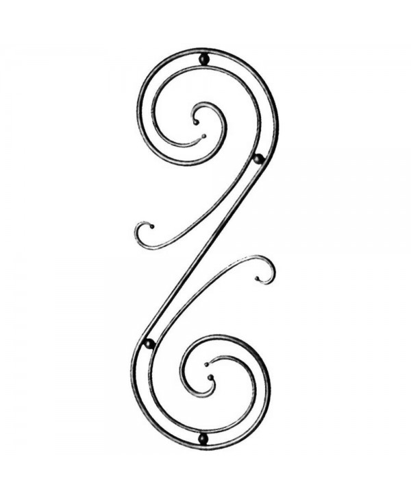 163-BF Balaustre moderno de hierro forjado