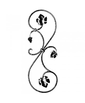 166-BF Balaustre de redondo forjado con uvas y hojas