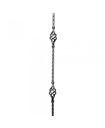 171-BF Barrote forjado con doble piña retorcida