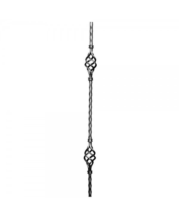 171-BF Barrote forjado con doble piña retorcida