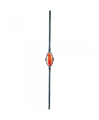 182-BF Barrote forjado con óvalo central de cristal