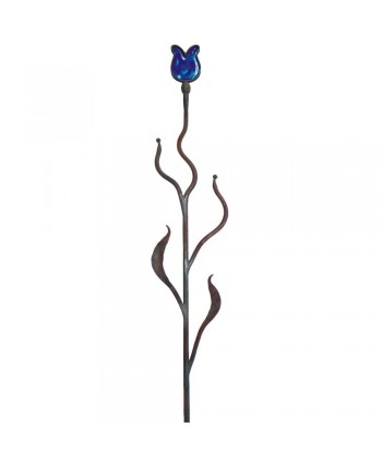 183-BF Balaustre de forja con tulipán de cristal