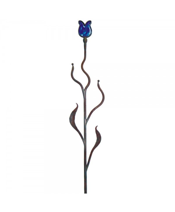 183-BF Balaustre de forja con tulipán de cristal