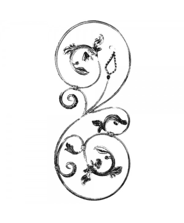 185-BF Barrote de forja con rizos en forma de S