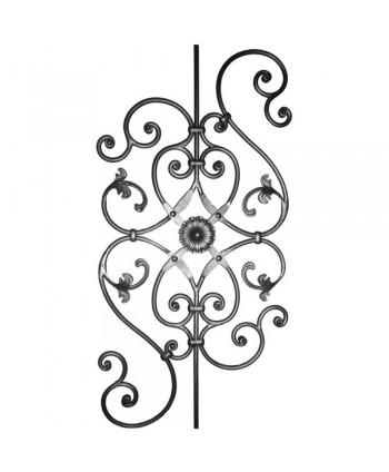 202-BF-B Balaustre panel de hierro forjado ornamental