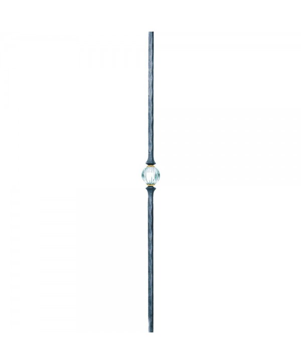 204-BF-C Barrote forjado con cristal y latón