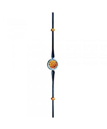 3-BL Barrote de forja con macolla y roseta latón