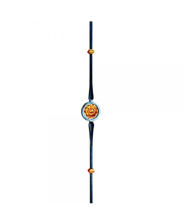 3-BL Barrote de forja con macolla y roseta latón