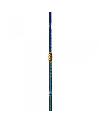 8-BL Balaustre tubo ornamental con macolla central laton