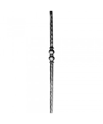 7-ARF Poste de hierro forjado doble bola para escaleras