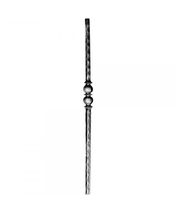 7-ARF Poste de hierro forjado doble bola para escaleras