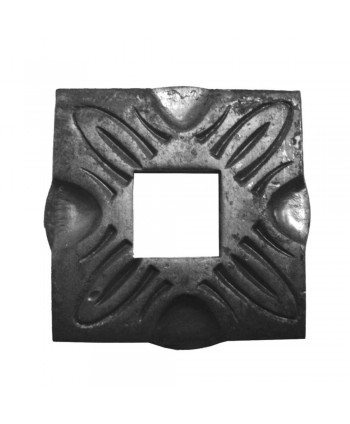 6-BAF Placa cuadrada de forja para postes y tubos