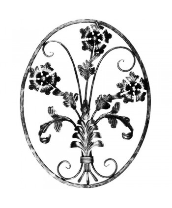 9-AF Adorno de hierro forjado con flores para rejas