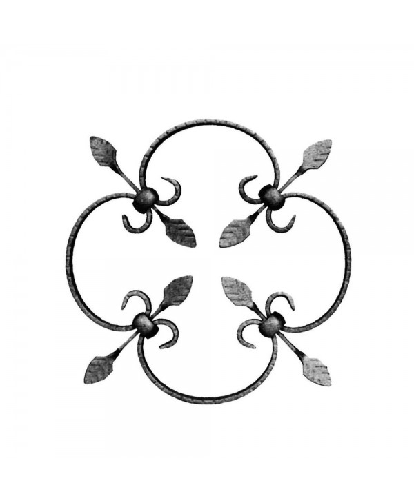 26-AF Adorno de forja clásica en rizos y lanzas