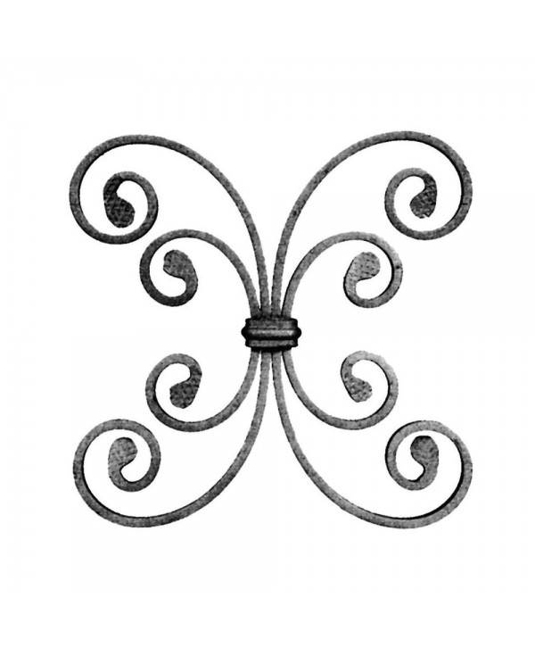 29-AF Adorno forjado con rizos de diferentes tamaños