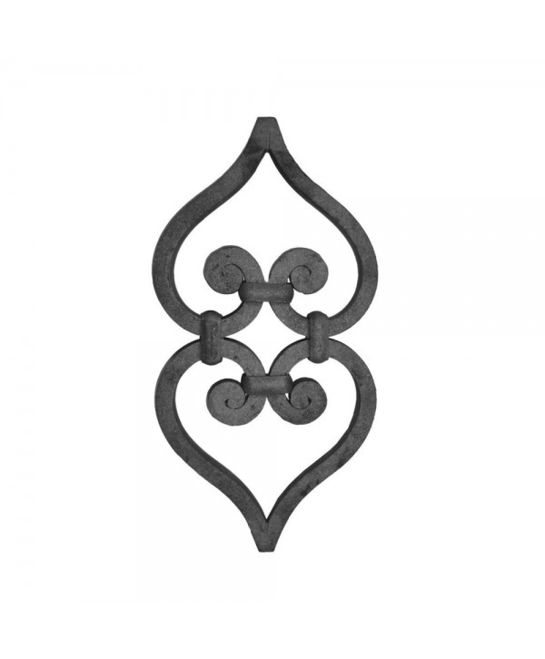 37-AF Adorno tipo corazón forjado en cuadrado o al canto