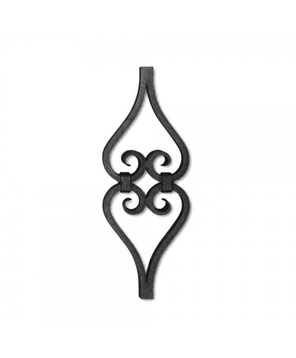 38-AF Adorno de hierro forjado para barrotes cuadrados